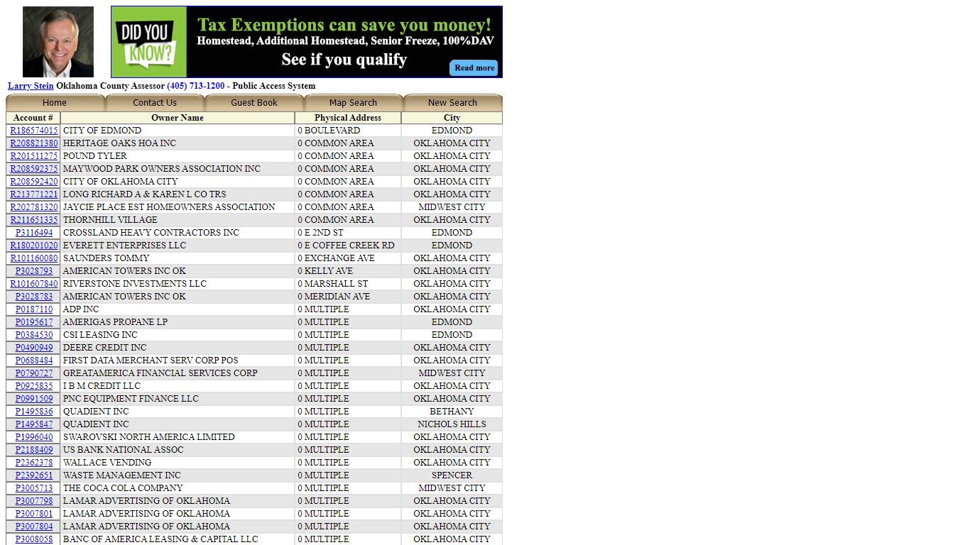 WP50 Oklahoma County Assessor Address Search